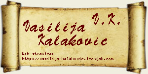 Vasilija Kalaković vizit kartica